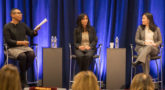 Co-Moderator Naomi Patton, Catalyst (left) discusses inclusion in the global labor force with Mekala Krishnan, from McKinsey and Jieun Choi from the World Bank.